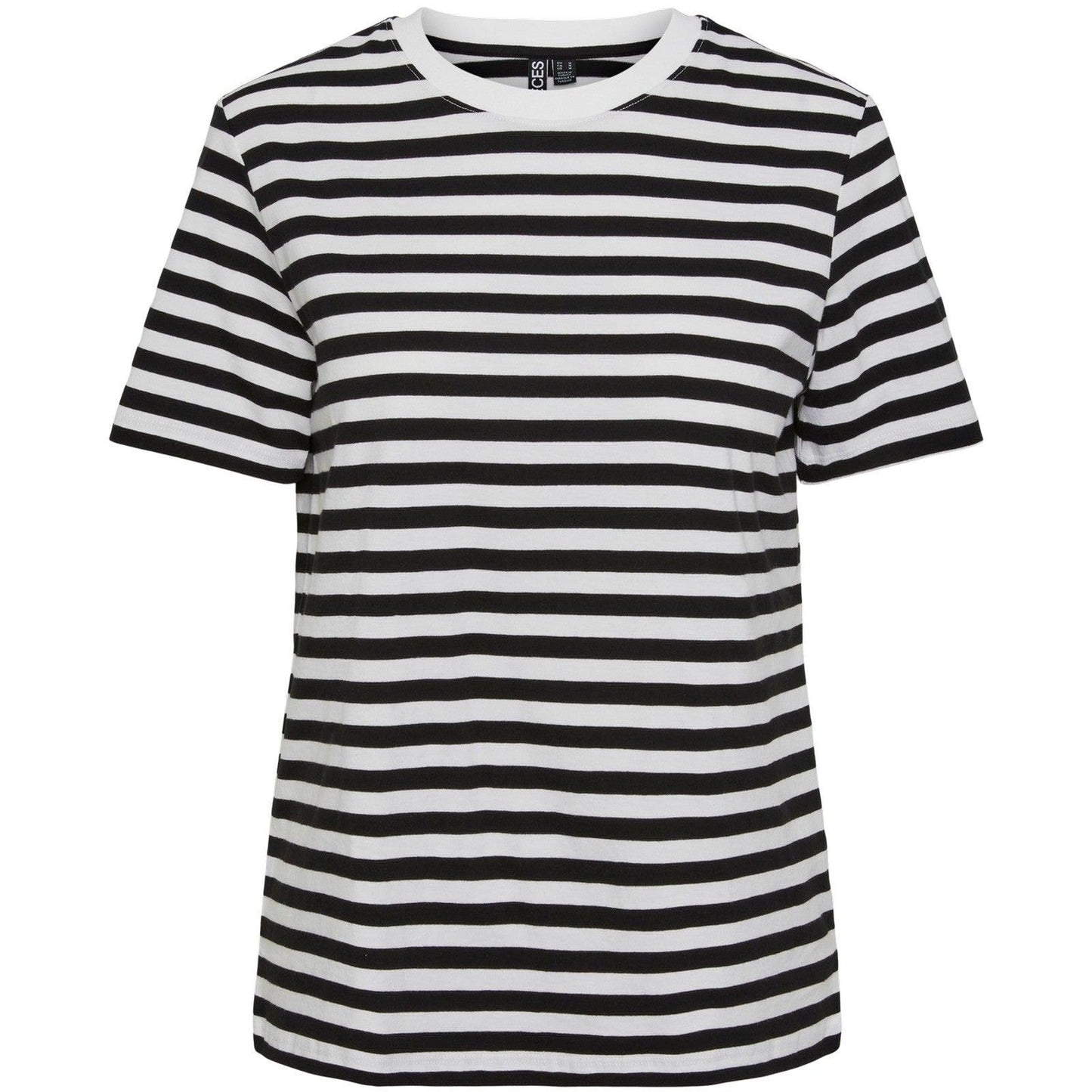 T-shirt Donna Pieces - Pcria Ss Tee Stripes Noos Bc - Nero