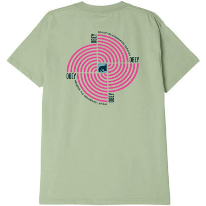 T-shirt Uomo Obey - Obey Downward Spiral Classic Tee - Verde