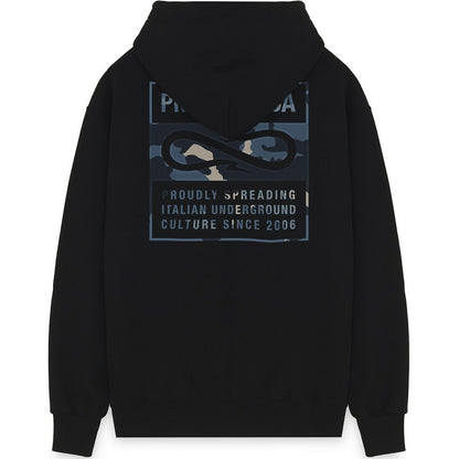 Felpe con cappuccio Uomo Propaganda - Felpa Label Camo - Nero