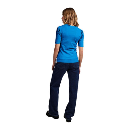 T-shirt Donna Pieces - Pcruka Ss Puff Top Noos Bc - Blu
