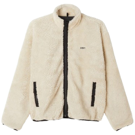 Giacche Uomo Obey - Icon Face Sherpa Jacket - Bianco