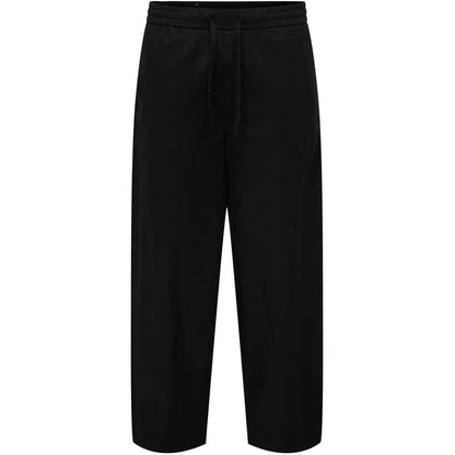 Pantaloni Uomo Only & Sons - Onsdaves Wide Cot Lin 0007 Pants - Nero