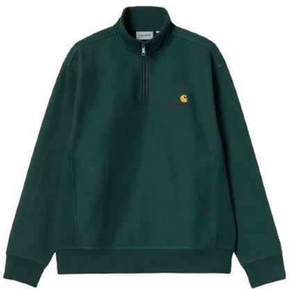 Felpe senza cappuccio Uomo Carhartt Wip - Half Zip American Script Sweat - Verde