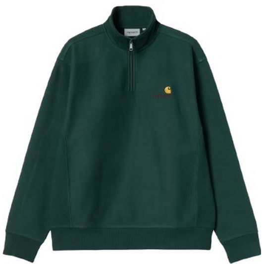 Felpe senza cappuccio Uomo Carhartt Wip - Half Zip American Script Sweat - Verde