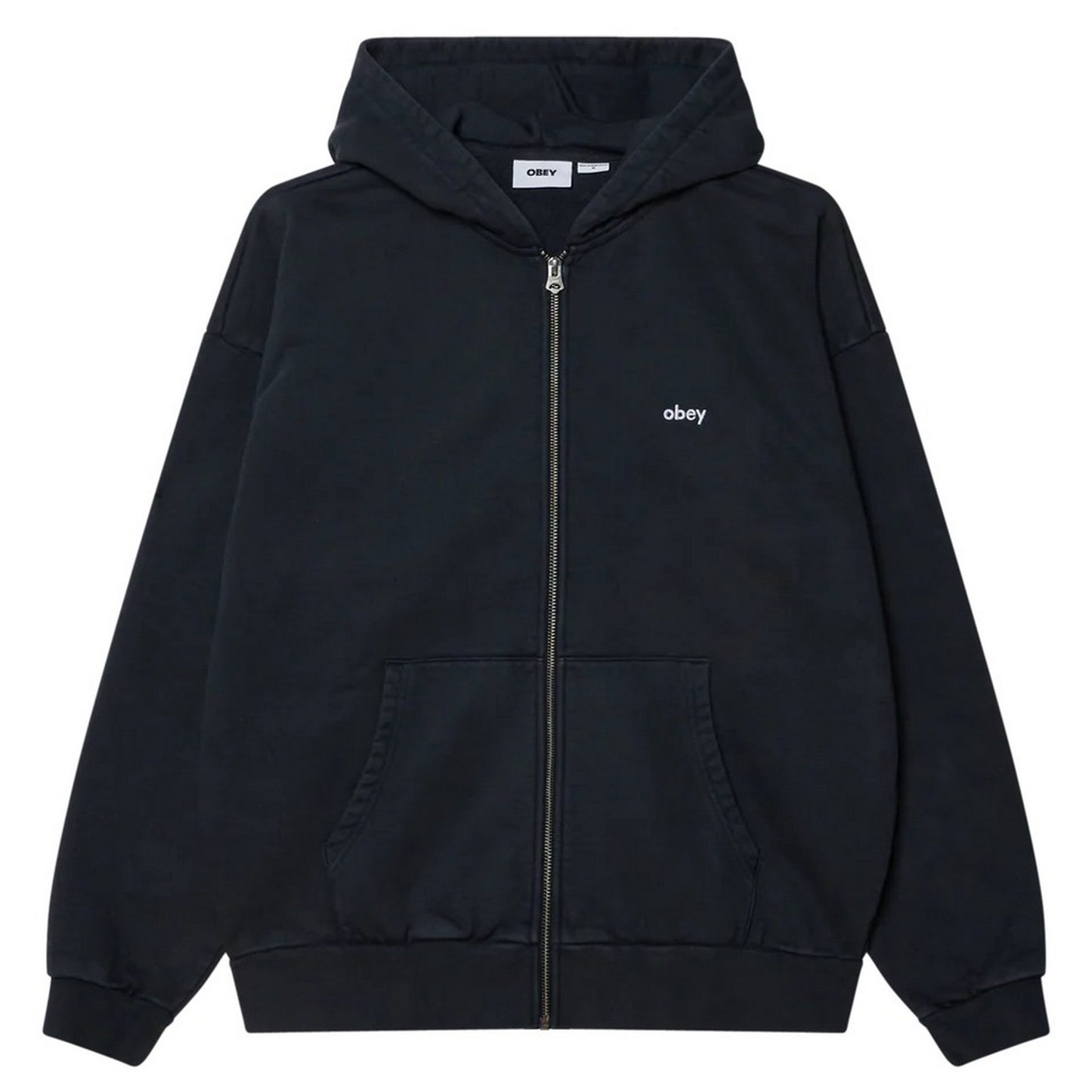 Felpe con cappuccio Uomo Obey - Lowercase Pigment Zip Hood Fleece - Blu