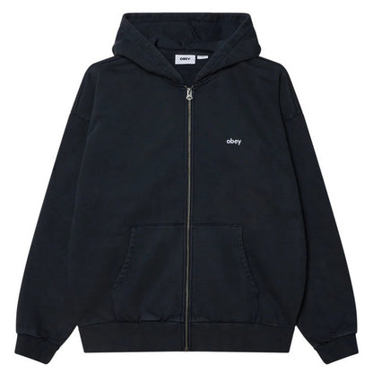 Felpe con cappuccio Uomo Obey - Lowercase Pigment Zip Hood Fleece - Blu