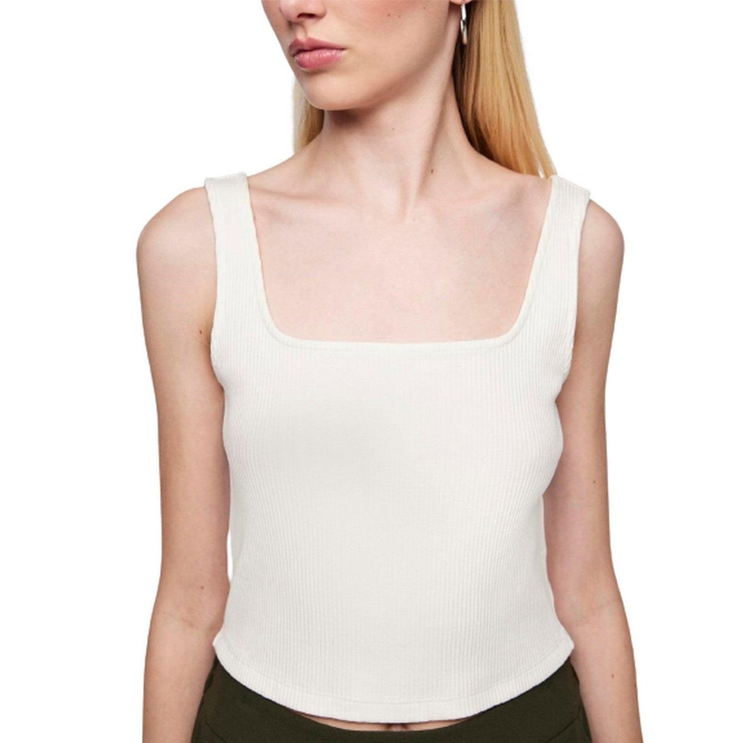 Canotte e top Donna Pieces - Pcnukisa Cropped Tank Top Noos - Bianco