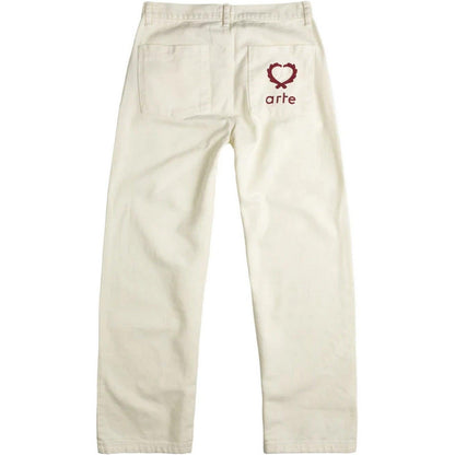 Pantaloni Uomo Arte Antwerp - Back Pocket Embroidery - Panna