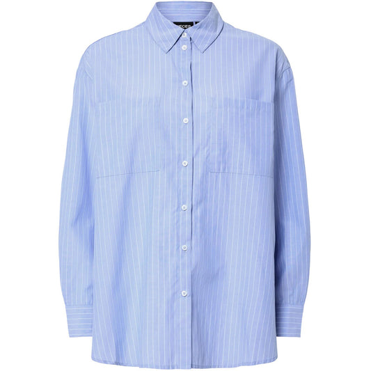 Camicie Donna Pieces - Pcmelia Ls Loose Shirt Wvn Noos Bc - Celeste
