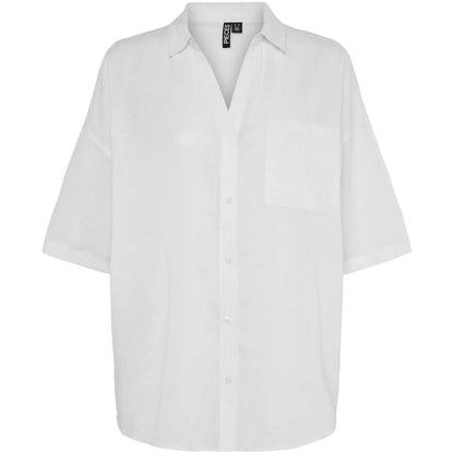 Camicie Donna Pieces - Pcsatinka 2/4 Shirt Wvn - Bianco