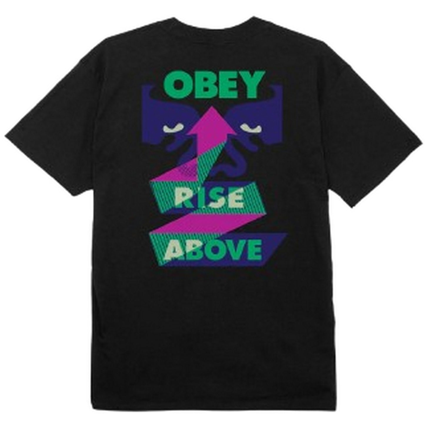 T-shirt Uomo Obey - Obey Rise Above Ribbon Tee - Nero