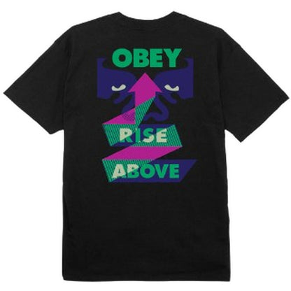 T-shirt Uomo Obey - Obey Rise Above Ribbon Tee - Nero