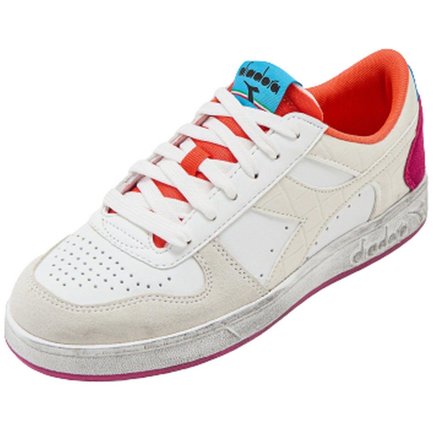 Sneaker Donna Diadora - Magic Basket Low Croco Wn - Bianco