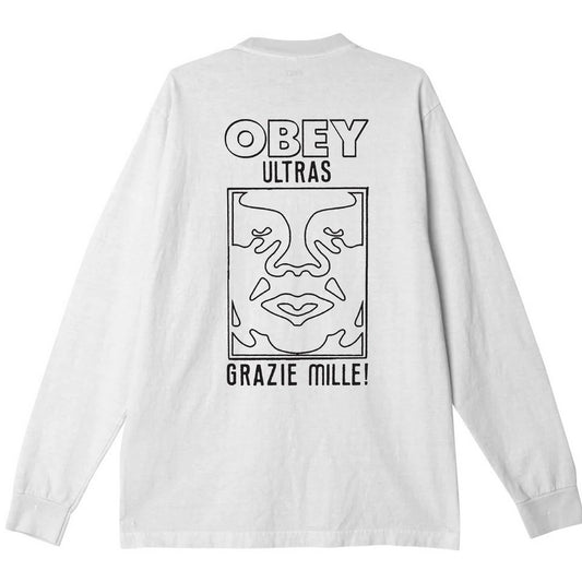 T-shirt Uomo Obey - Obey Ultras Tee Ls - Bianco