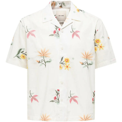 Camicie casual Uomo Only & Sons - Onsedward Rlx Ss Shirt - Bianco
