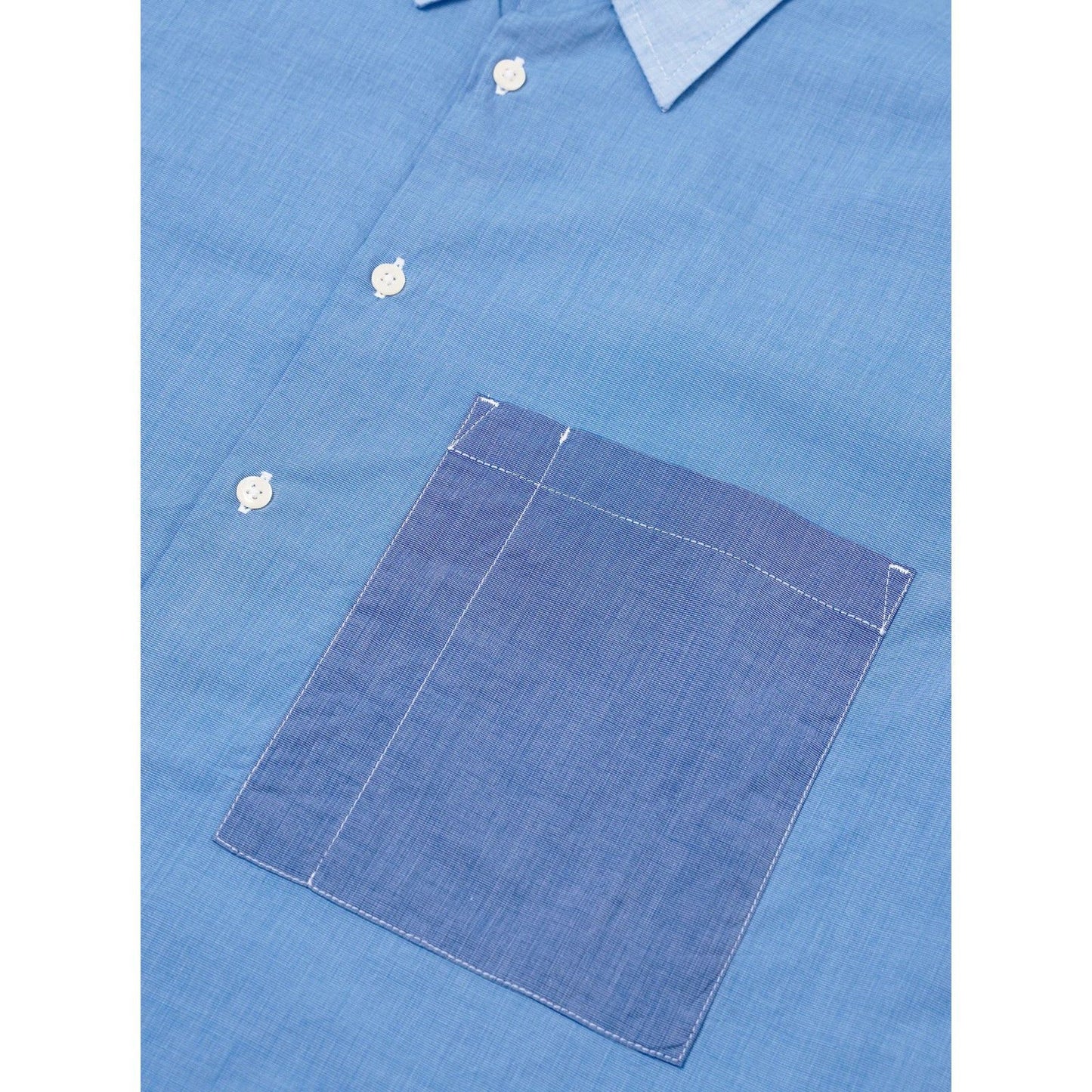 Camicie casual Uomo Universal Works - Mixed Square Pocket Shirt - Blu