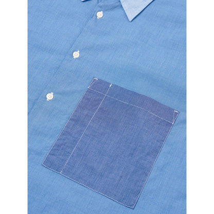 Camicie casual Uomo Universal Works - Mixed Square Pocket Shirt - Blu