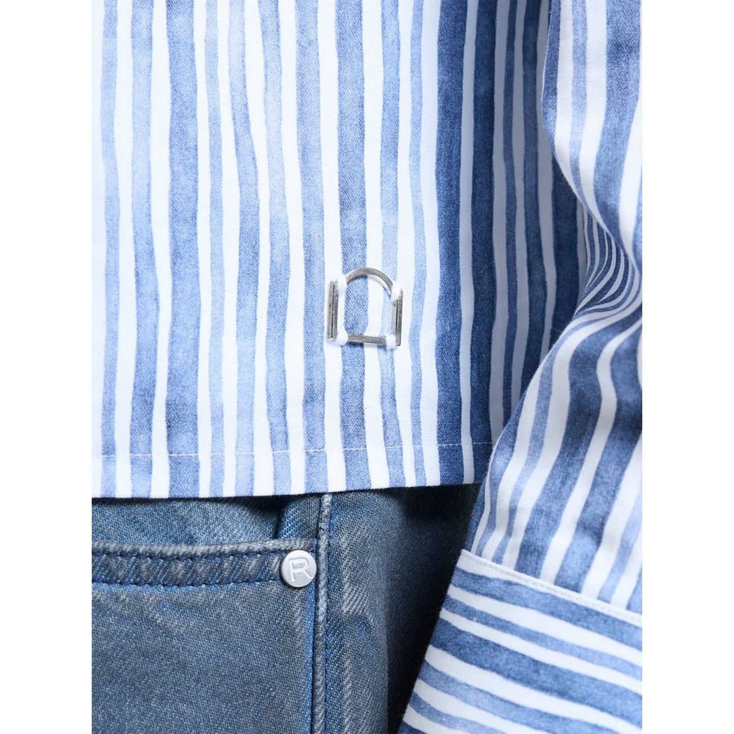 Camicie casual Unisex Reternity - Watercolor Shirt - Blu