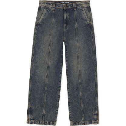 Pantaloni Uomo Iuter - Grid Zipped Denim Pants - Marrone