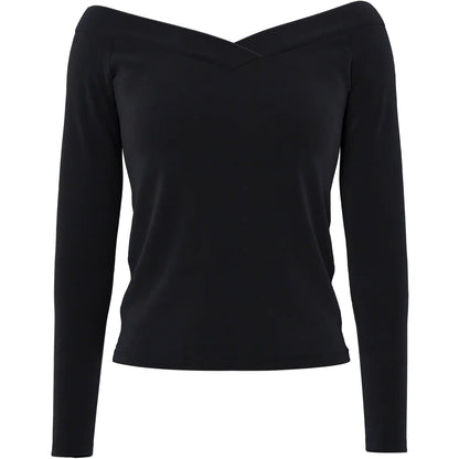 Maglie a manica lunga Donna Pieces - Pcmaliva Ls Offs V-Neck Top Jrs Noos Bc - Nero
