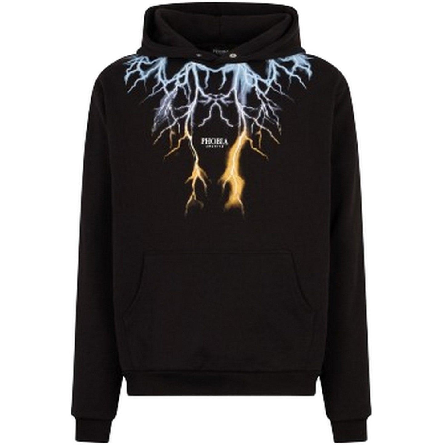 Felpe con cappuccio Uomo Phobia - Black Hoodie With Bicolor Lghtning Print - Nero