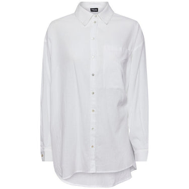 Camicie Donna Pieces - Pcbabara Ls Oversize Shirt Bc Sww - Bianco