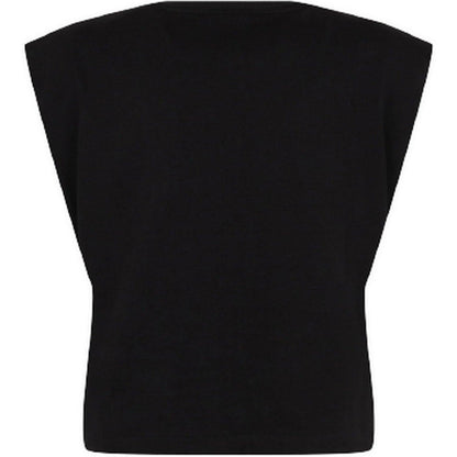 T-shirt Donna Vision of Super - Black Sleeveless Tshirt With Off White Flames - Nero