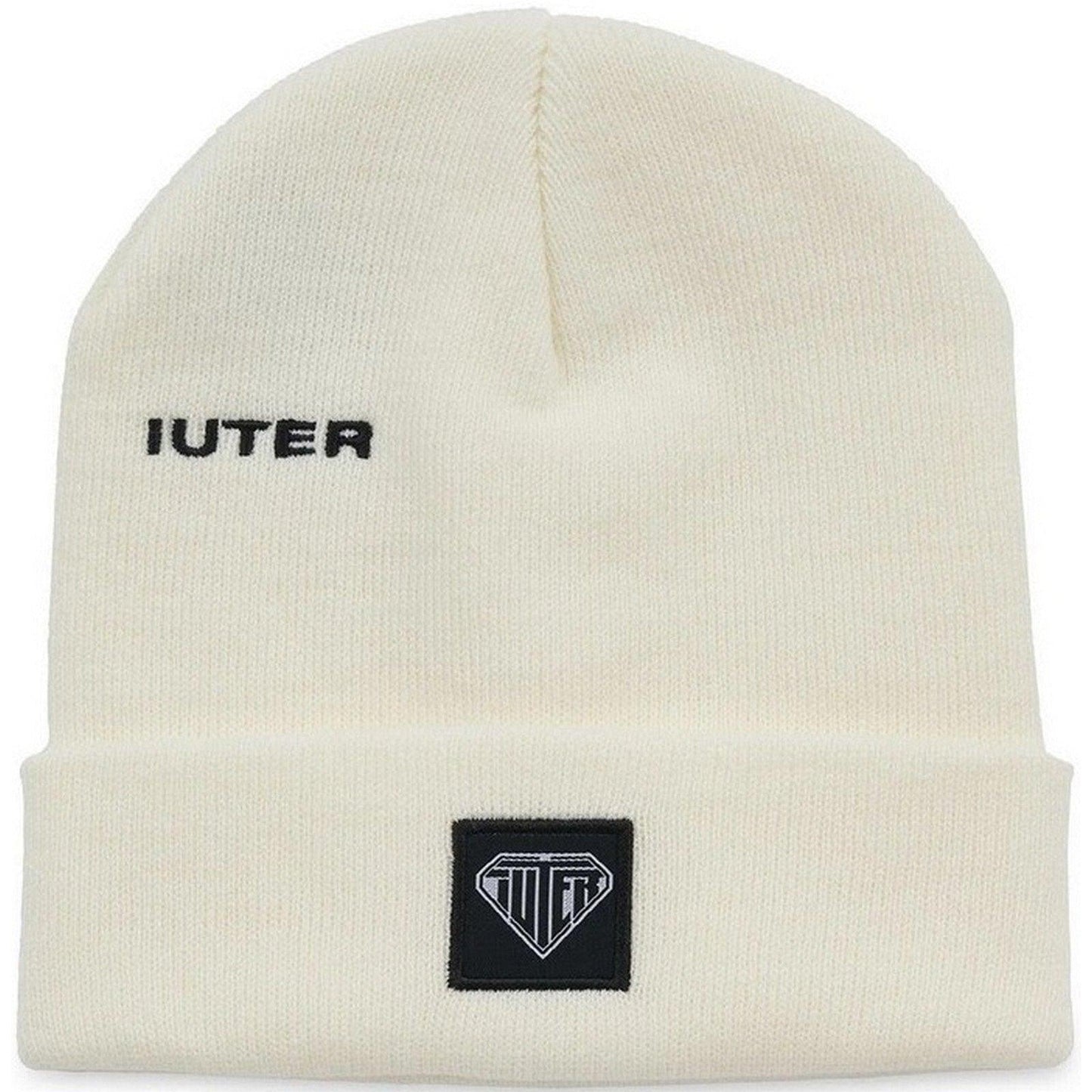 Berretti in maglia Unisex Iuter - Logo Fold Beanie - Bianco