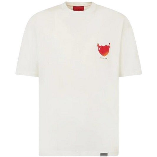 T-shirt Uomo Vision of Super - White T-Shirt With "Puffy Love" Print - Bianco