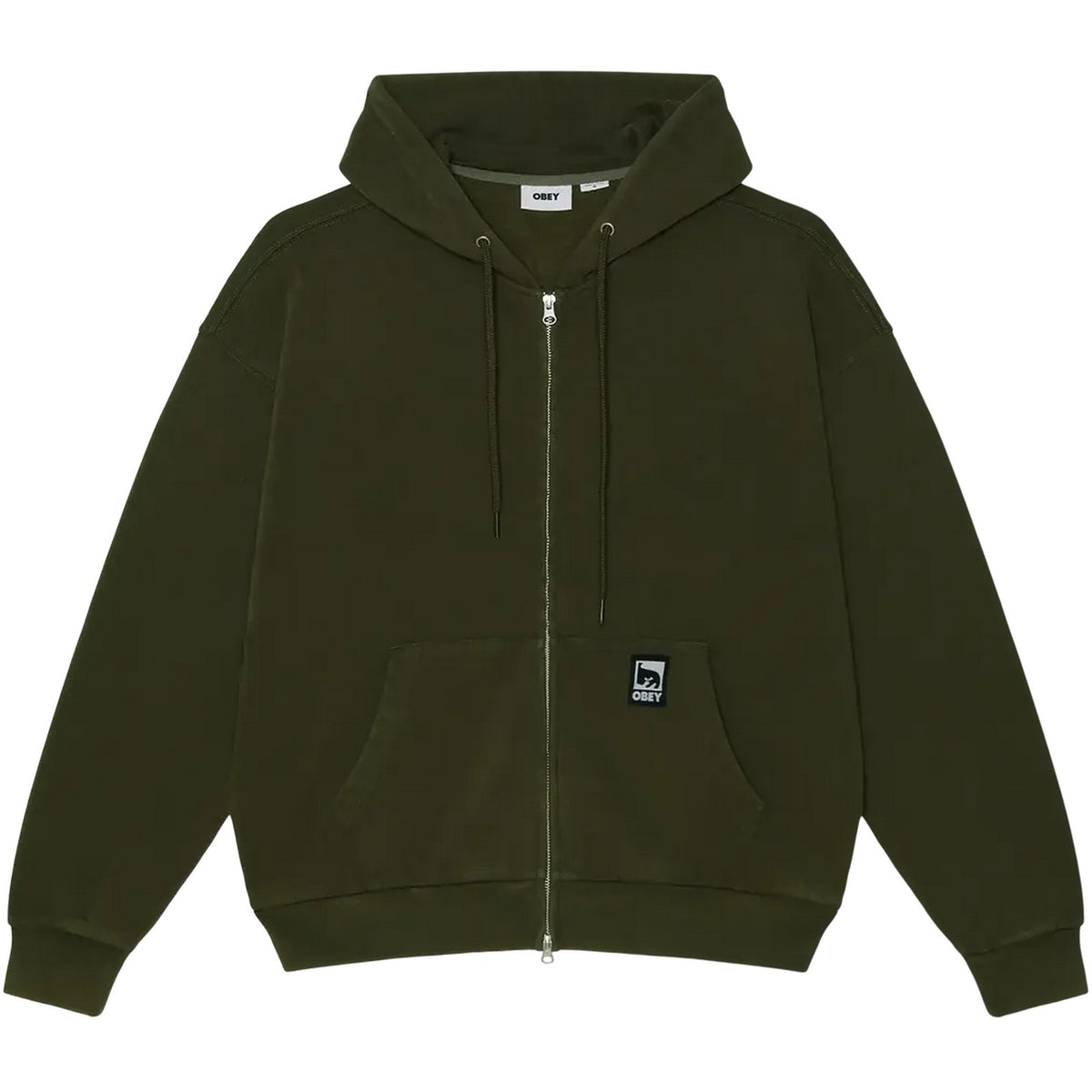 Felpe con cappuccio Uomo Obey - Obey Post Zip Hood Fleece - Nero