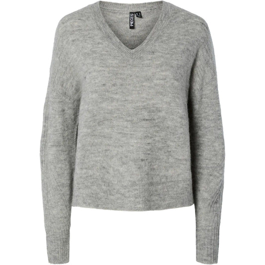 Maglie Donna Pieces - Pclayla Ls V-Neck Knit Noos - Grigio
