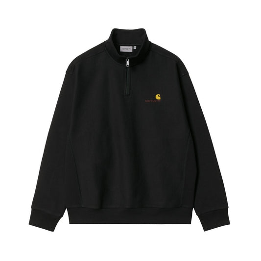 Felpe senza cappuccio Uomo Carhartt Wip - Half Zip American Script Sweat - Nero
