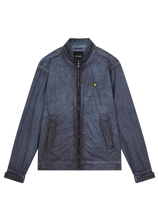 Giacche Uomo Lyle & Scott - Acid Wash Funnel Neck Jacket - Blu