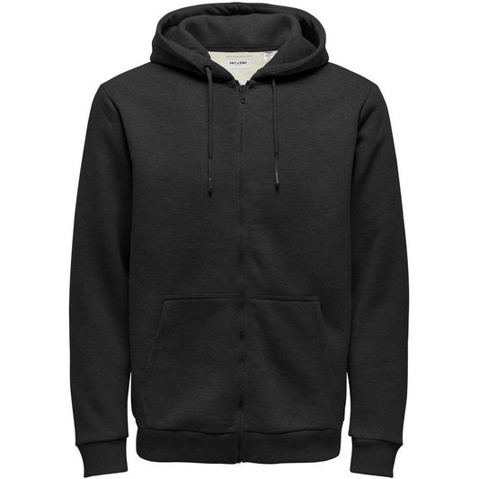 Felpe con cappuccio Uomo Only & Sons - Onsalberto Reg Unbrushed Zip Hood Swt Cs - Nero