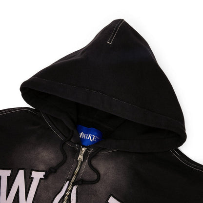 Felpe con cappuccio Uomo Awake - Collegiate Arch Zip Hoodie - Nero