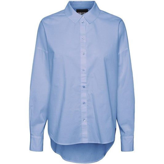 Camicie Donna Pieces - Pctanne Ls Loose Shirt Noos Bc - Celeste