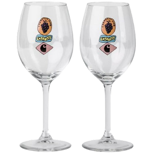 Calici da vino Unisex Carhartt Wip - Stacked Grapes Wine Glass Set - Bianco