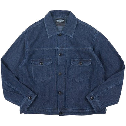 Giacche Uomo Frizmworks - Sashiko Denim Trucker Jacket - Blu