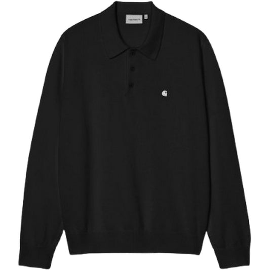 Polo a manica lunga Unisex Carhartt Wip - L/S Madison Polo Cotton Knit - Nero