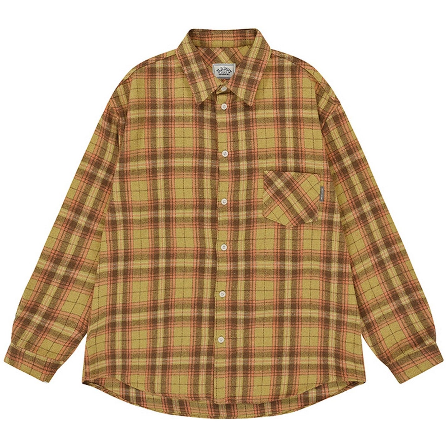 Camicie casual Unisex KAPPY DESIGN - Country Check Shirt - Giallo