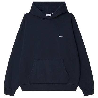 Felpe con cappuccio Uomo Obey - Lowercase Pigment Hood Fleece - Blu