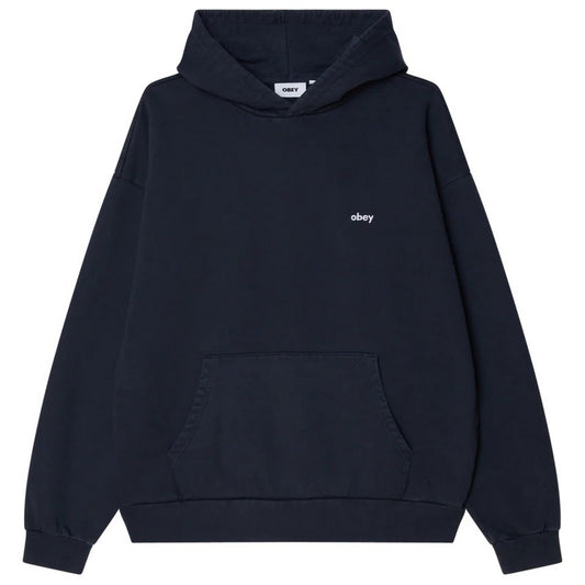 Felpe con cappuccio Uomo Obey - Lowercase Pigment Hood Fleece - Blu