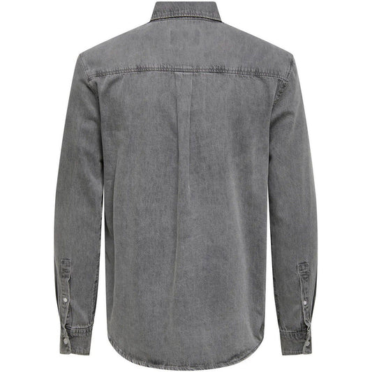 Camicie casual Uomo Only & Sons - Onsorson Regular Yfm Dnm Shirt Noos - Grigio