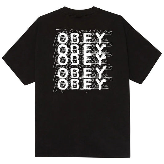 T-shirt Uomo Obey - Obey Scribble Tee - Nero