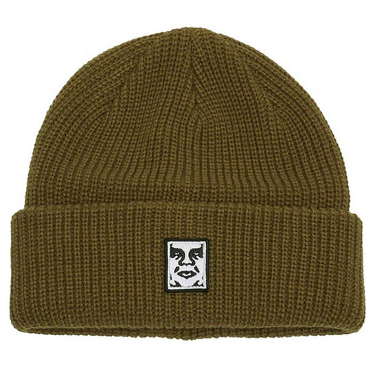 Berretti in maglia Uomo Obey - Mid Icon Patch Cuff Beanie - Verde