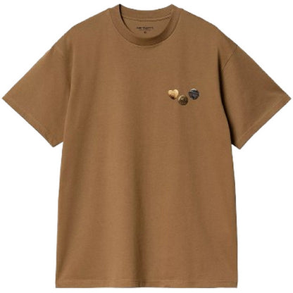 T-shirt Uomo Carhartt Wip - S/S Button T-Shirt - Marrone