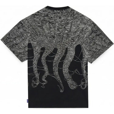 T-shirt Uomo Octopus - Octopus Cobweb Tee by Luca Devinu - Nero