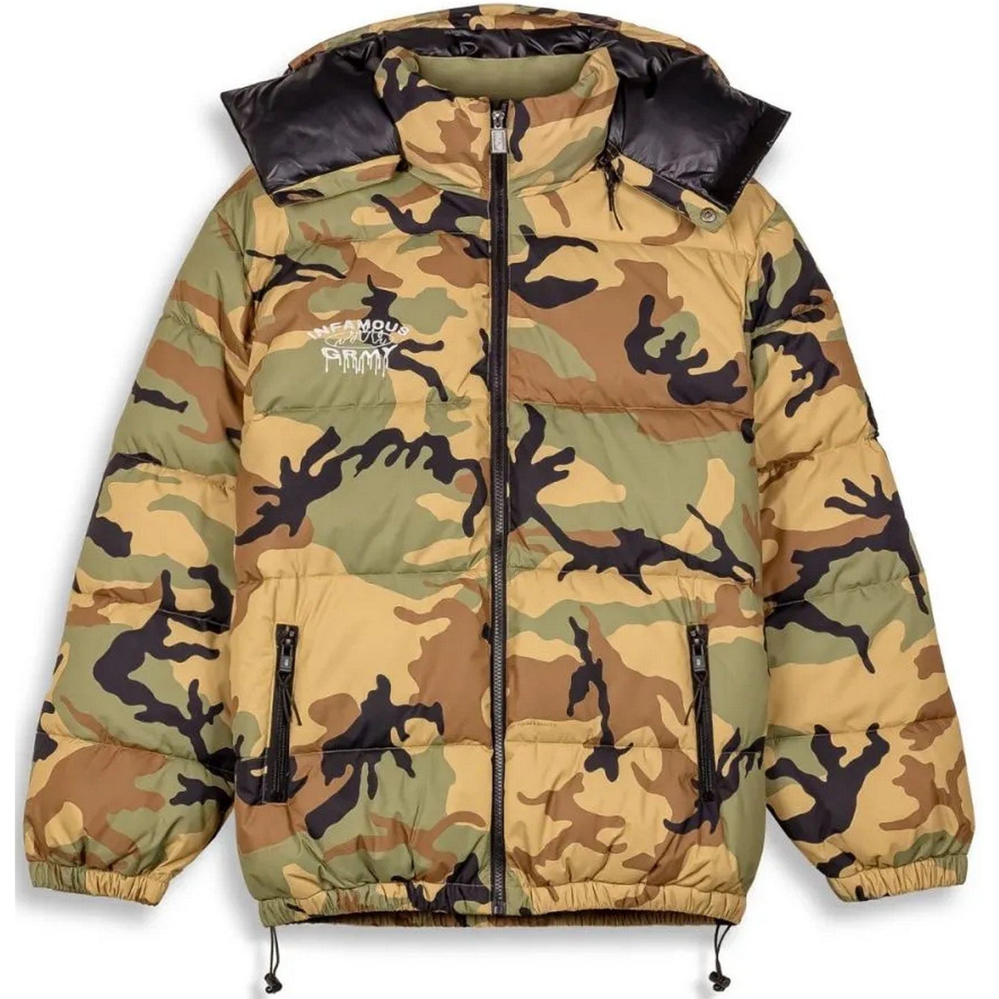 Piumini Uomo Grmy - Follow The Dollar Camo Hood Puffer Jacket - Marrone