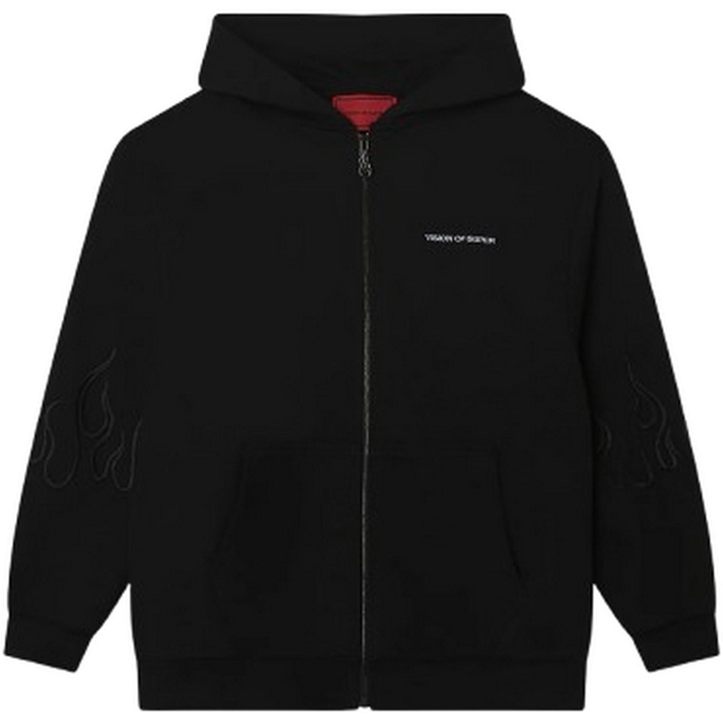 Felpe con cappuccio Uomo Vision of Super - Black Hoodie Zip With Embroidered White Logo, Blac - Nero