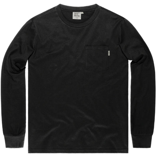 Maglie a manica lunga Uomo Vintage Industries - Grant pocket T-shirt long sleeve - Nero